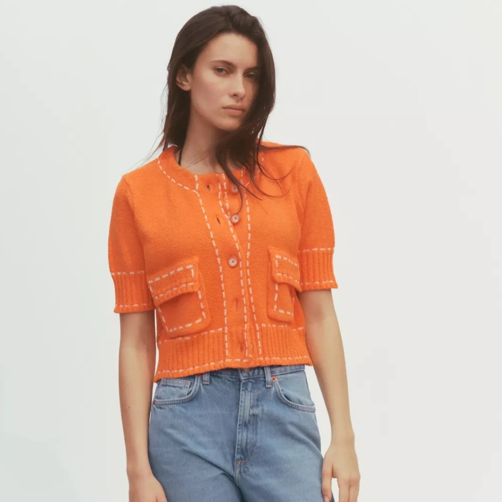 Zara TOPSTITCH CARDIGAN